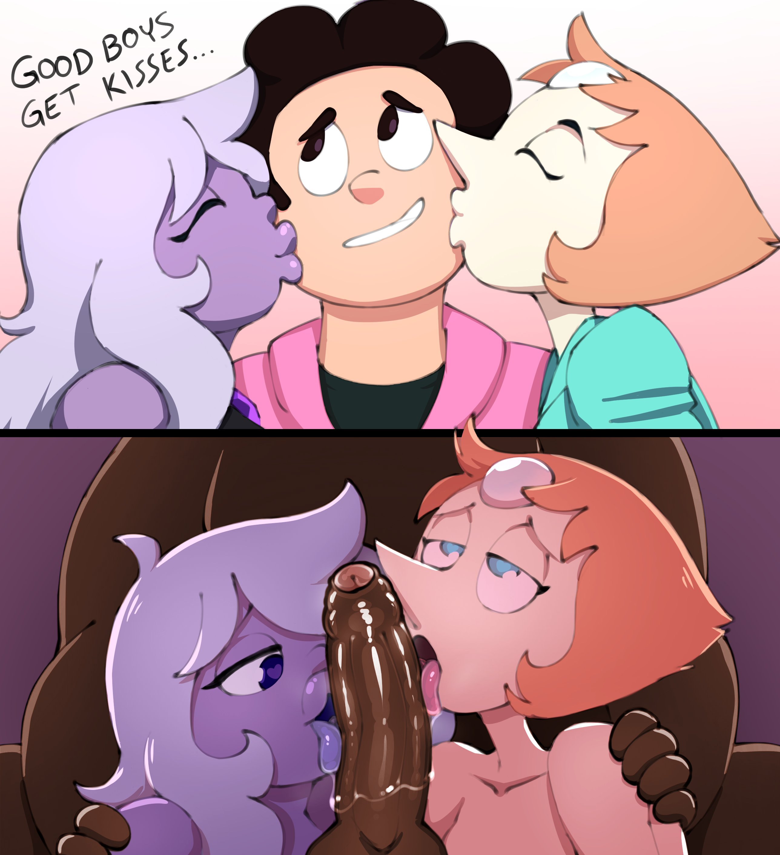 licking_penis male netorare pearl(steven_universe) steven_quartz_universe s...
