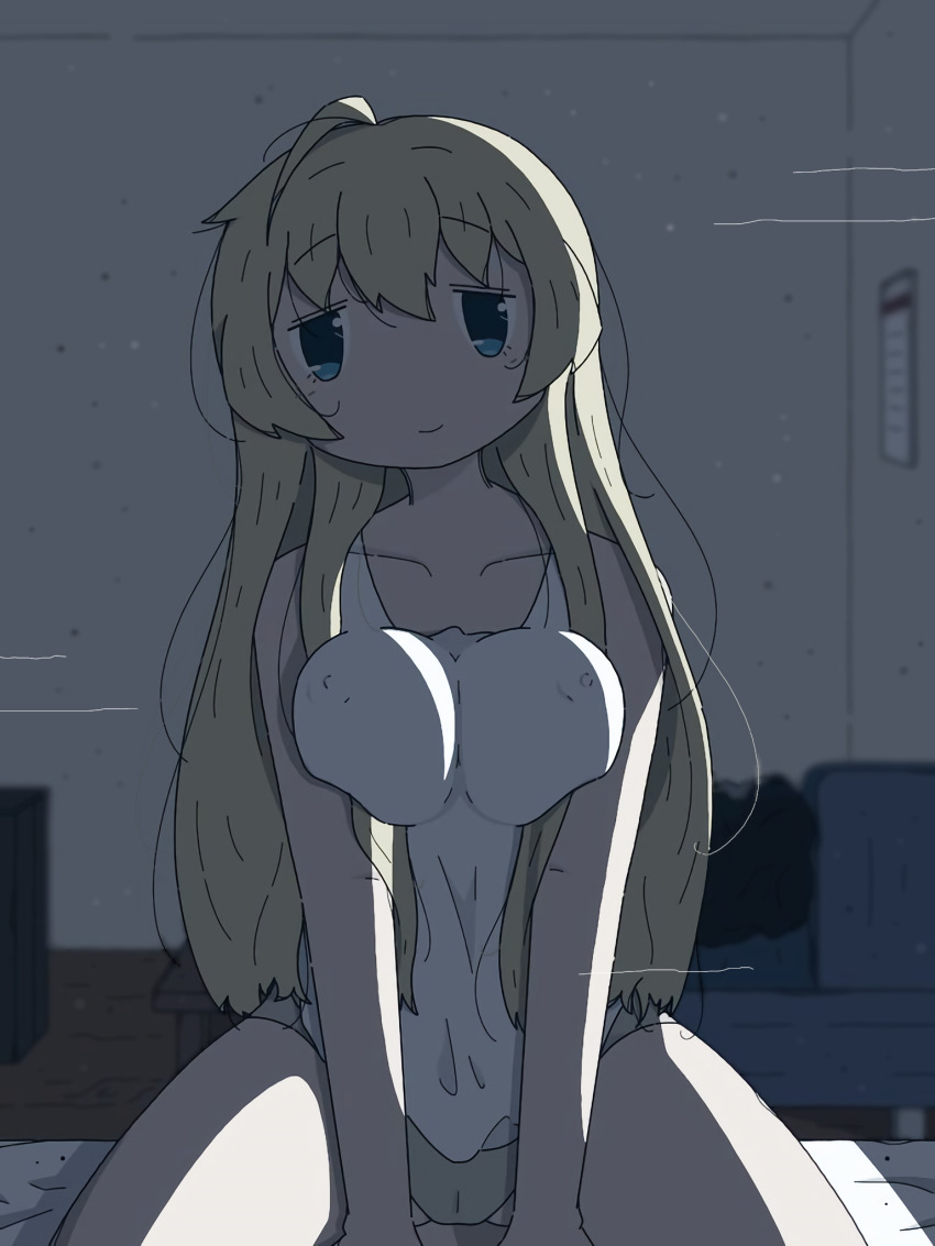 big breasts, cameltoe, chito (shoujo shuumatsu ryokou), nipple bulge, shoujo shuumatsu ryokou, yuuri (shoujo shuumatsu ryokou)