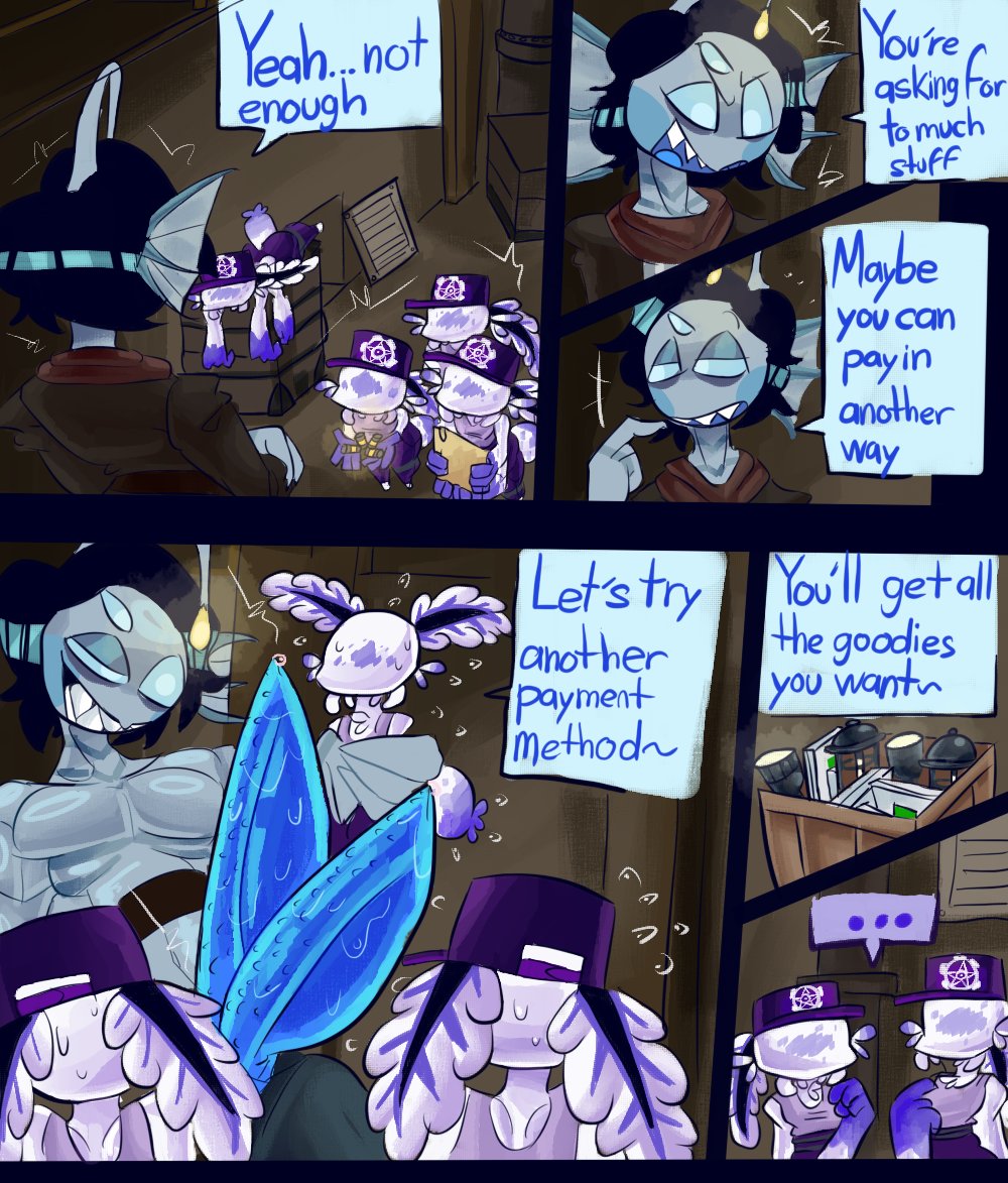2 penises, 2025, 3 eyes, anthro, anthro only, barbed penis, batteries, bunny, clothed, comic, deep-sea bunny (pressure), diphallia, diphallism, fish, gay, imminent sex, male, merfolk, merman, motion lines, mrportsex, multi eye, multi genitalia, multi penis, paying, paying with sex, penis, pressure (roblox), roblox, roblox game, sea bunny, sebastian solace, sweat, sweating, sweaty, tagme