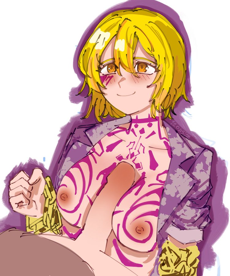 1boy, 1boy1girl, 1girl, 1girl1boy, 1girls, 1girls1boy, areola, areolae, blonde, blonde female, blonde hair, blonde hair female, blonde-haired female, blush, blush lines, blushing, blushing female, boobjob, breasts, breasts out, chained wrists, chains, chains around wrists, coat, coat on shoulders, coat only, don quixote (limbus company), female, female focus, limbus company, male, male/female, medium breasts, mlsnoey, nipples, painted nails, paizuri, penile, penis, penis out, project moon, solo focus, tagme, tattoo, tattoo on arm, tattoo on breast, tattoo on chest, tattooed arm, tattoos, tattoos everywhere, the middle (identity) (project moon), the middle (project moon), titfuck, titjob, yellow eyes, yellow hair