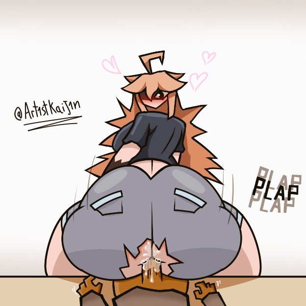 1boy, 1boy1girl, 1girls, anal, anal sex, artist kaijin, ass bigger than head, big ass, big butt, blonde hair, dangerous forest, fat ass, fat butt, female, fen (kaaatie), fundamental paper education, fundamental paper education oc, long hair, male, semen in anus