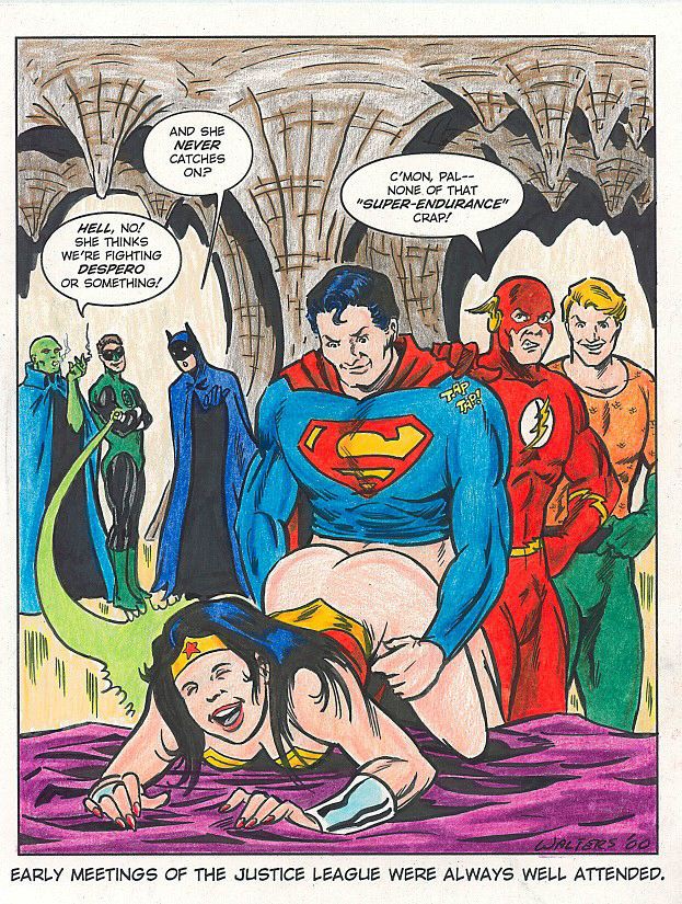 1girls 6+boys 6boys adam_walters all_fours aquaman aquaman_(series) batman batman_(series) bent_over dc_comics doggy_style english english_text female from_behind green-skinned_male green_lantern green_lantern_(series) human humanoid interspecies justice_league light-skinned_female light-skinned_male light_skin male martian_manhunter mind_control princess rape royalty running_a_train sex speech_bubble straight superman superman_(series) tebra text the_flash the_flash_(series) wonder_woman wonder_woman_(series)