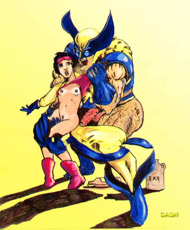 1990s 1999 20th_century age_difference boots bottle clothes color dash_riprock female footwear gloves hair hairy human interracial james_howlett jubilee male marvel mutant older_male open_eyes penis size_difference straight_hair tagme vulva wolverine_(x-men) x-men younger_female