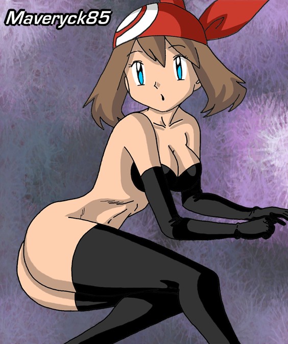 ass bandana breasts color female female_only human human_only maveryck85 may_(pokemon) pokemon red_bandana solo straight_hair tagme