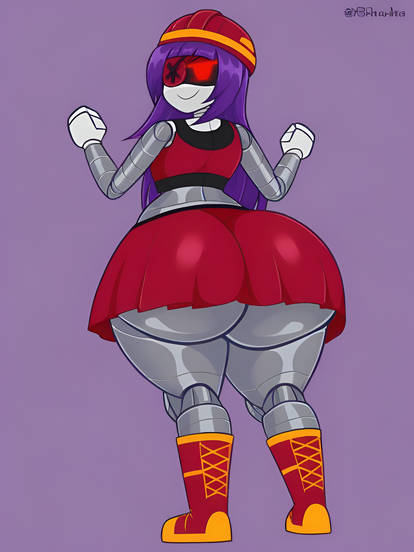 1girls, ai generated, ass, ass focus, doll (murder drones), fat ass, fat thighs, female, female only, huge ass, humanoid, humanoid female, humanoid only, murder drones, robot, robot girl, robot humanoid, screen face, solo, tagme