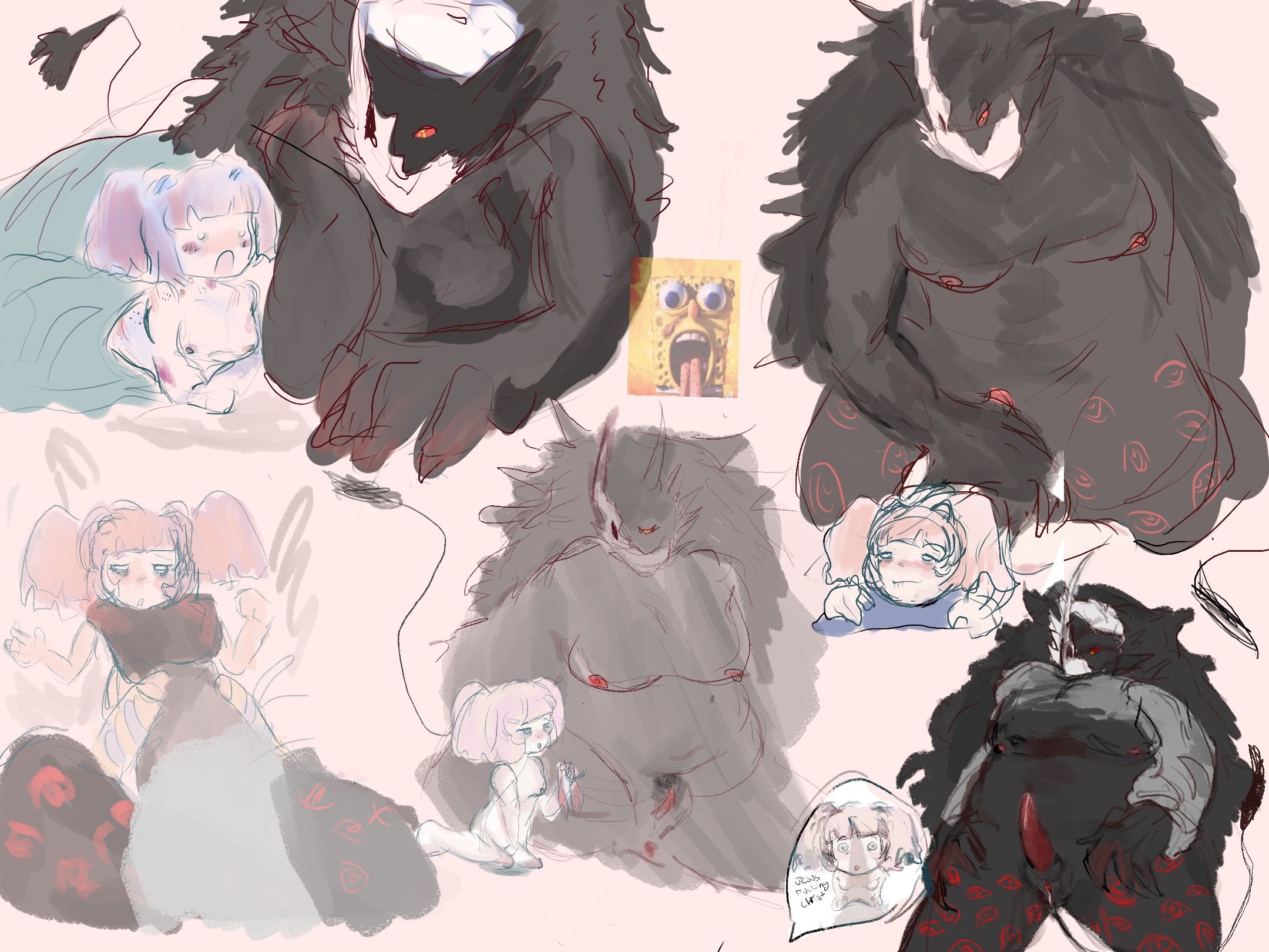 1futa, 1girls, 2d, areolae, artist request, breasts, choking, digital media, doodle, female, folly (regretevator), futa on female, futanari, intersex, nipples, penis, pussy, regretevator, roblox, roblox game, size difference, source request, stat (regretevator), tagme, tentacle, thighs