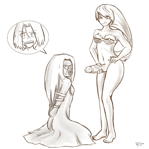1boy, 1futa, arms behind back, bondage, bottomless, bound, bound arms, canon crossdressing, cosplay, crossdressing, dickgirl, duo, erection, femboy, forced, futa on male, futa sans balls, futadom, futanari, gag, gagged, human, imminent rape, intersex, james (pokemon), jessie (pokemon), jynx, jynx (cosplay), kneeling, male, malesub, monochrome, nintendo, open mouth gag, penis, pokemon, pokemon (cosplay), pokemon (species), pokephilia, pussy, ring gag, standing, team rocket, thick penis, toned, trap