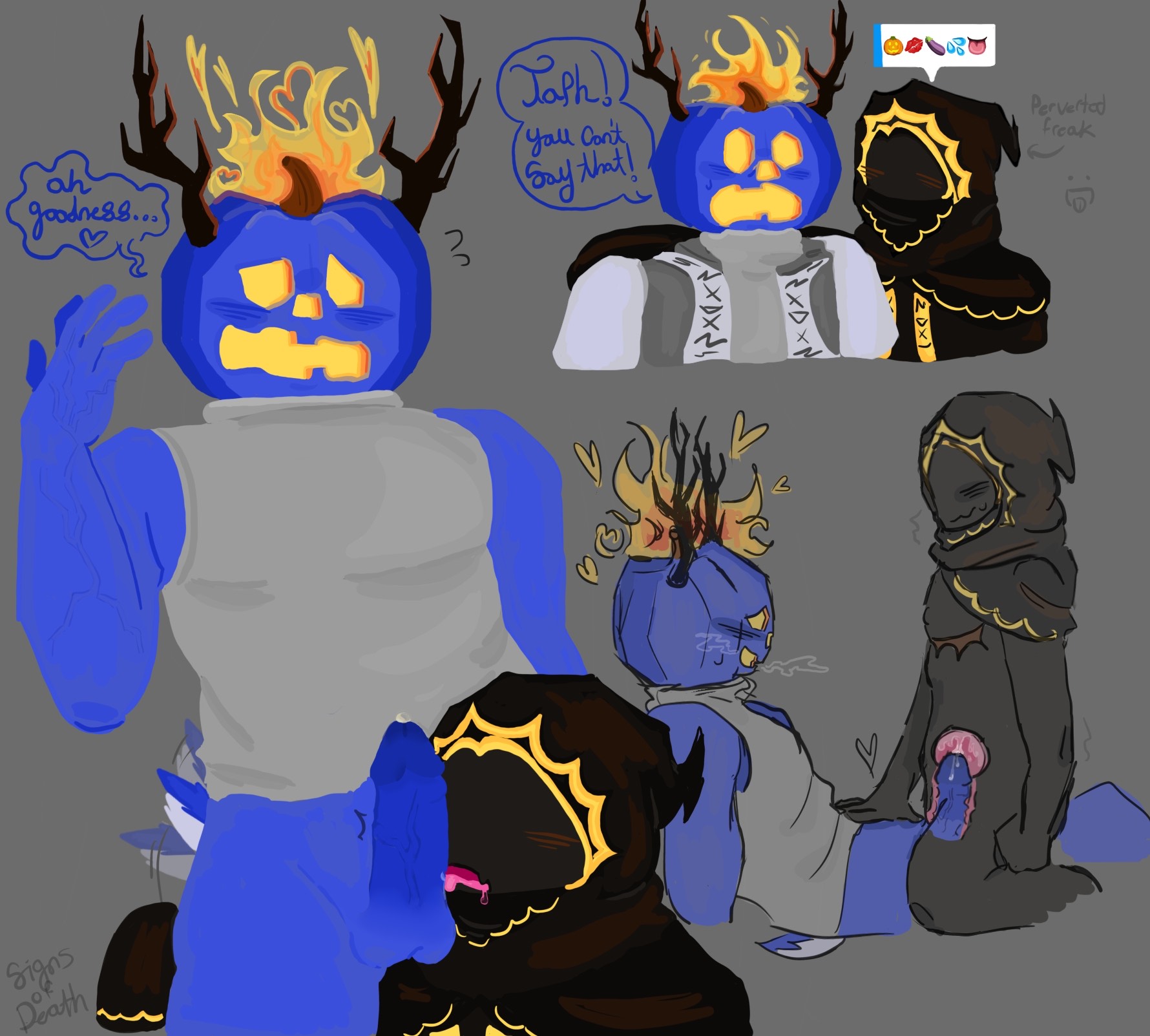 breeding, cum inside, cuntboy, dusekkar (forsaken), forsaken, forsaken (roblox), inside view, intersex, licking penis, male, penis, taph (forsaken)
