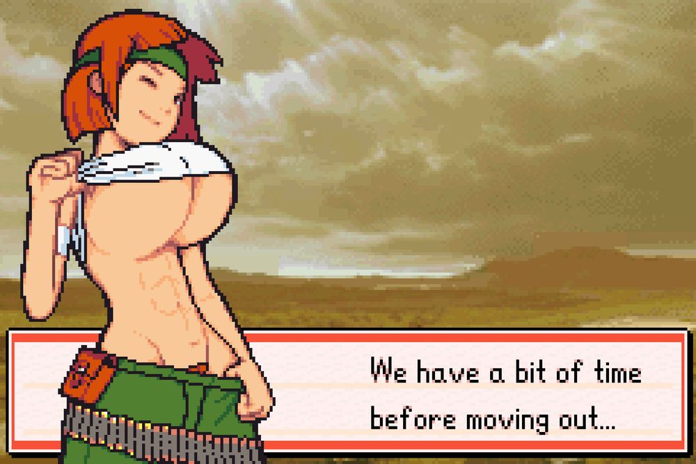 1girls advance_wars edit huge_breasts looking_at_viewer osterzonensfw pixel_art sami_(advance_wars) sprite_edit tagme wink