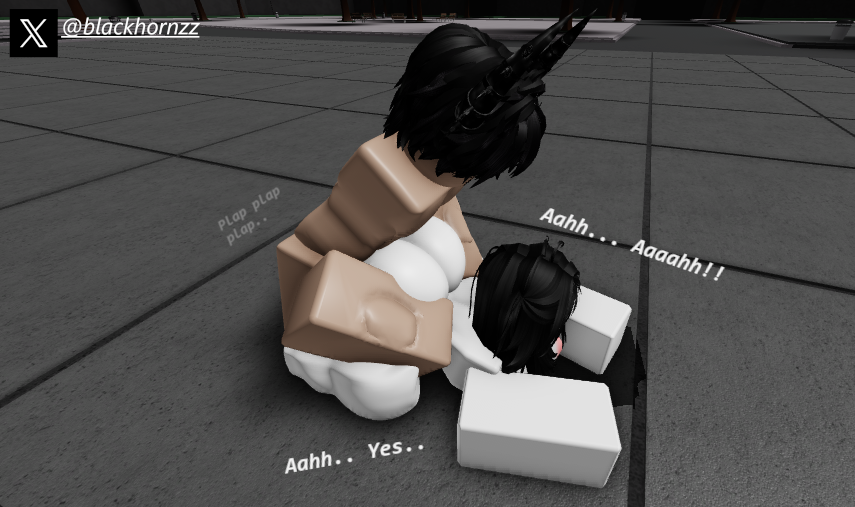 1boy 1girls 3d big_ass big_breasts black_hair blackhornzz bratty_correction bratty_submissive defeat_sex defeated doggy_style english_text female horns naked nude onomatopoeia pinned pinned_down pinned_to_floor pinned_to_ground prone_bone roblox roblox_game robloxian tagme text the_strongest_battlegrounds thick_thighs twitter_username ur_mom white_skin