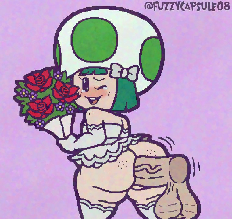 1girl 1girls bouquet dress fat_ass female freckles freckles_on_ass freckles_on_face freckles_on_shoulders ftrashpickle fuzzycapsule08 girl green_hair hanging_balls male male_penetrating_female mario_(series) nintendo penetration penis rose rose_(flower) sexy skirt_too_short solo stockings super_mario_bros. super_mario_rpg toad_(mario) unknown_penetration wedding_dress white_clothing