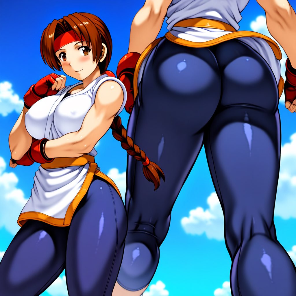 1girls ai_generated ass big_ass big_breasts braid braided_ponytail breasts brown_eyes brown_hair bubble_butt busty clothed curvy cute dat_ass fat_ass female fit fitness from_behind from_below gloves headband huge_ass huge_breasts juicy_butt karate_gi king_of_fighters latex leggings light-skinned_female light_skin long_hair looking_at_viewer nipple_bulge outdoors outside pants ponytail round_butt skirt skirt_lift spandex standing thick thick_ass thick_thighs thighs tied_hair tight_clothes tight_clothing tight_pants voluptuous voluptuous_female yoga_pants yuri_sakazaki