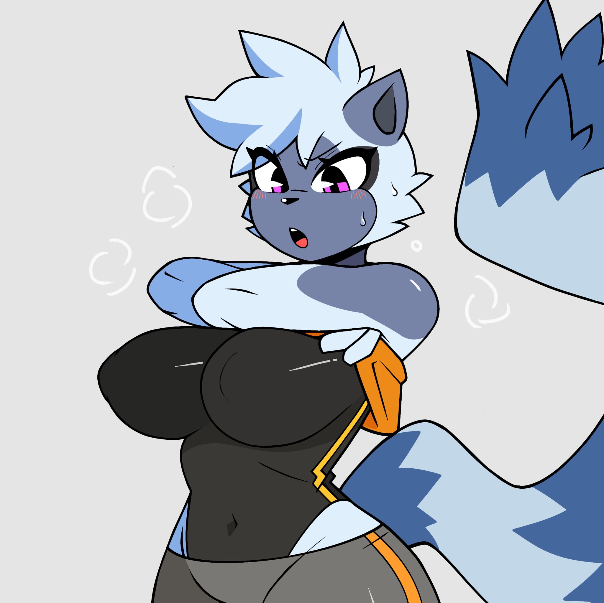 1girls, anthro, belly button, belly button visible through clothing, big breasts, boobs, clothed, clothing, covered breasts, covered navel, covered nipples, covered pussy, erect nipples, female, female only, furry, furry only, hip windows, hips, huge breasts, idw publishing, lemur, leotard, long tail, milkers, navel, nipple bulge, nipples, nipples visible through clothing, purple eyes, removing clothing, removing shirt, removing top, ryuuuk1, solo, solo female, sonic (series), sonic the hedgehog (comics), sonic the hedgehog (idw), sonic the hedgehog (series), sportswear, steamy breath, striped tail, sweat, sweating, sweaty, tangle the lemur, thick thighs, tight clothing, tits, wide hips