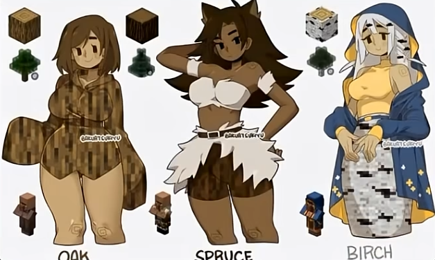 anthro, bakuatsukiyu, minecraft, minecraft block, mojang, personification, tagme, tagme (artist), tree