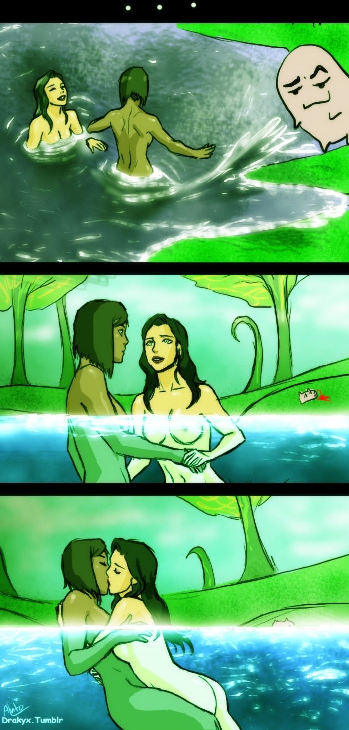 2girls asami_sato ass avatar_legends breasts canon_couple dark-skinned_female dark_skin drakyx embrace female female_only interracial kissing korra long_hair medium_breasts multiple_girls naked nickelodeon nipples nude partially_submerged partially_underwater_shot romantic romantic_couple skinny_dipping smooth_skin swimming the_avatar the_legend_of_korra underwater underwater_view water water_tribe wet yuri