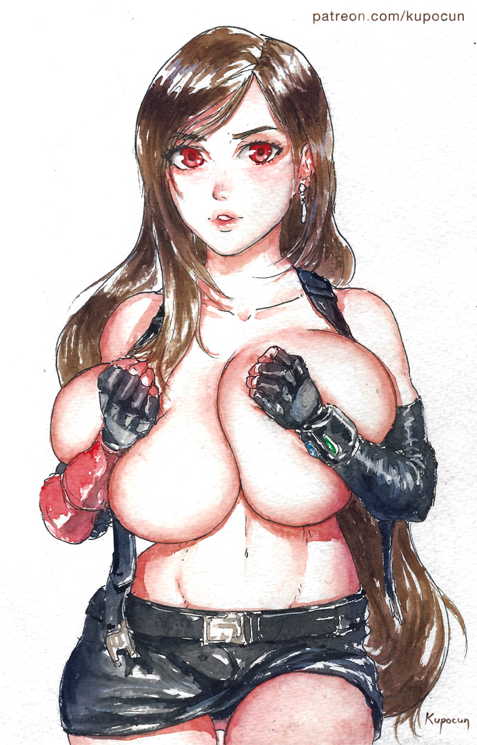 1girls big_breasts breasts cleavage female female_only final_fantasy final_fantasy_vii kupocun large_breasts looking_at_viewer solo tifa_lockhart