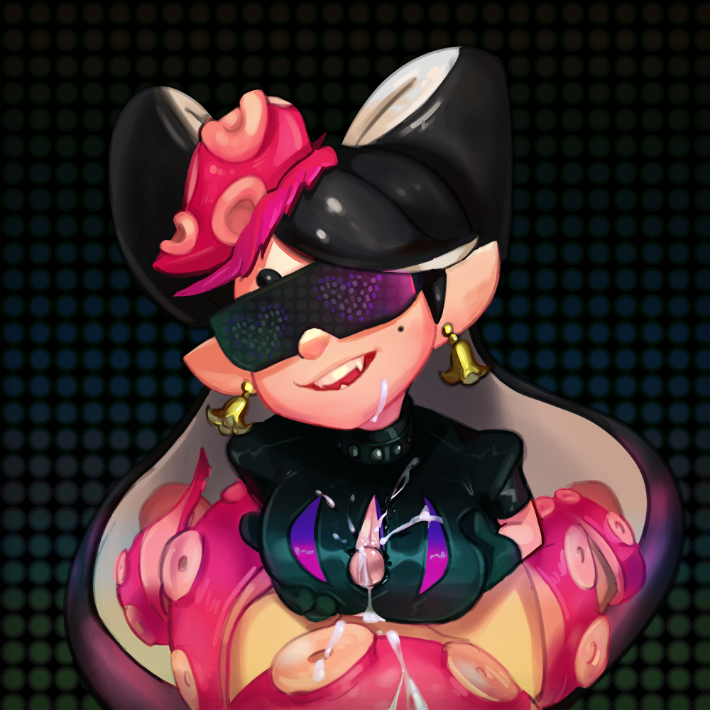 between_breasts breasts callie_(splatoon) center_opening cum cum_on_breasts ejaculation facial heart hypno_shades_(splatoon) mind_control nintendo octo_callie paizuri penis pov purple-tinted_eyewear splatoon splatoon_2 squid_sisters sunglasses tentacle_hair tinted_eyewear