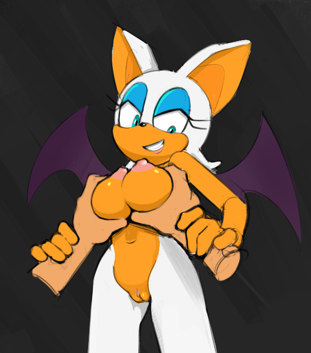 bat breasts dirty_smile disembodied_hand disembodied_hands faceless_male female filthypally grope hands_on_wrist mammal pussy rouge_the_bat sonic_(series) wings