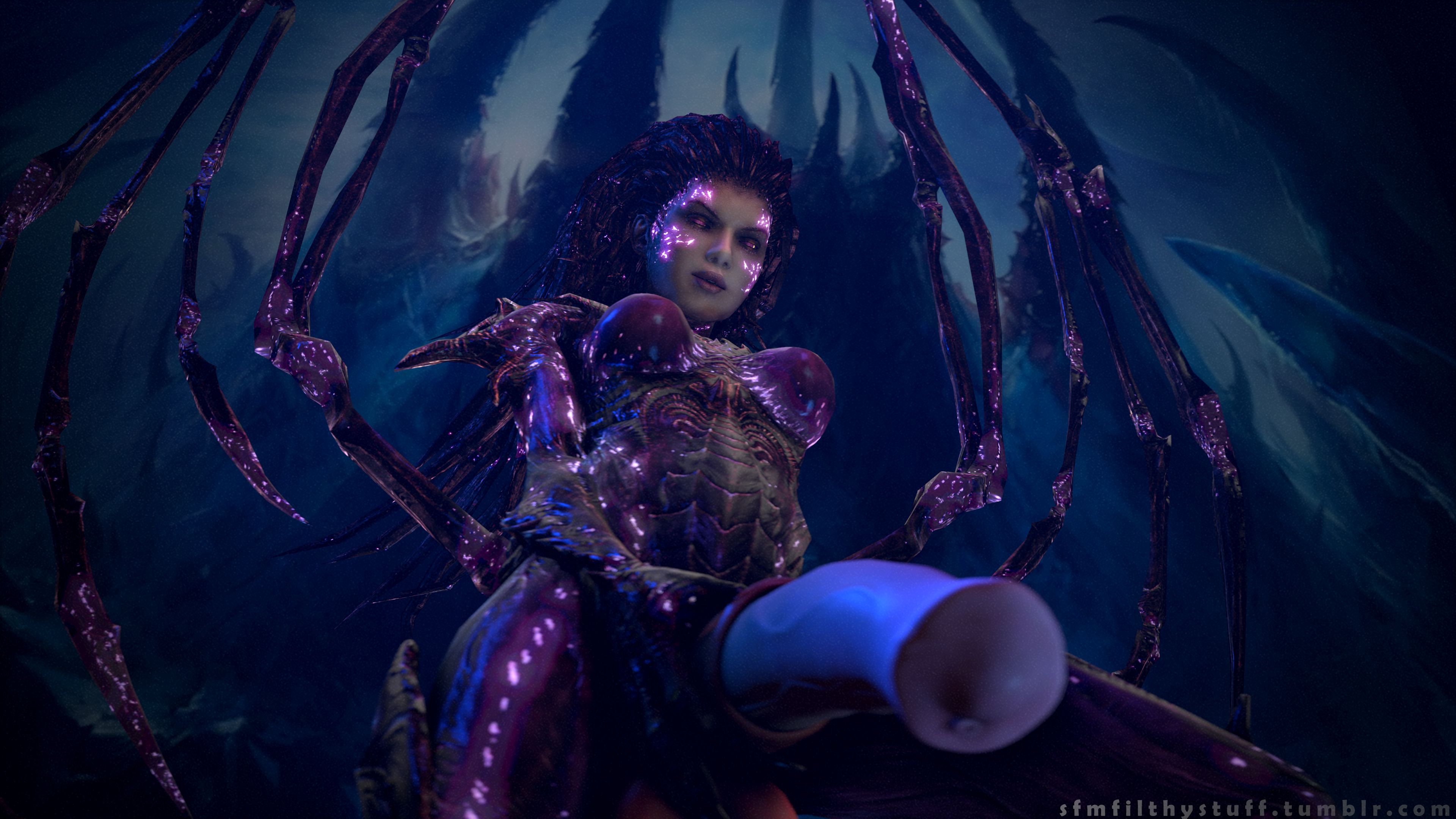 1futa, 3d, alien, animal genitalia, animal genitalia on humanoid, animal penis, dickgirl, equine penis, futa only, futanari, horsecock, horsecock on humanoid, intersex, penis, queen of blades, sarah kerrigan, solo, source filmmaker, starcraft, taker pov, zerg