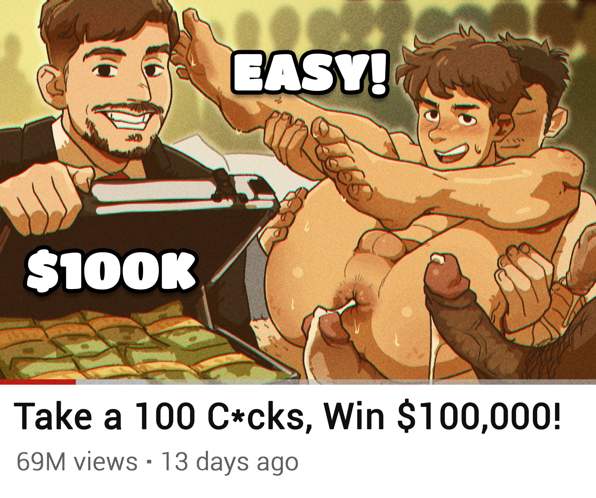 anal, anal sex, anus, ass, balls, barefoot, blush, carrying, completely nude, cum, cum in ass, cum inside, english text, facial hair, feet, gay, gay anal, gay sex, lol comments, male, male feet, male focus, male only, male/male, modsa666, mrbeast, multiple boys, multiple males, naked, nude, penis, real person, sex, text, yaoi, youtube, youtube thumbnail, youtuber