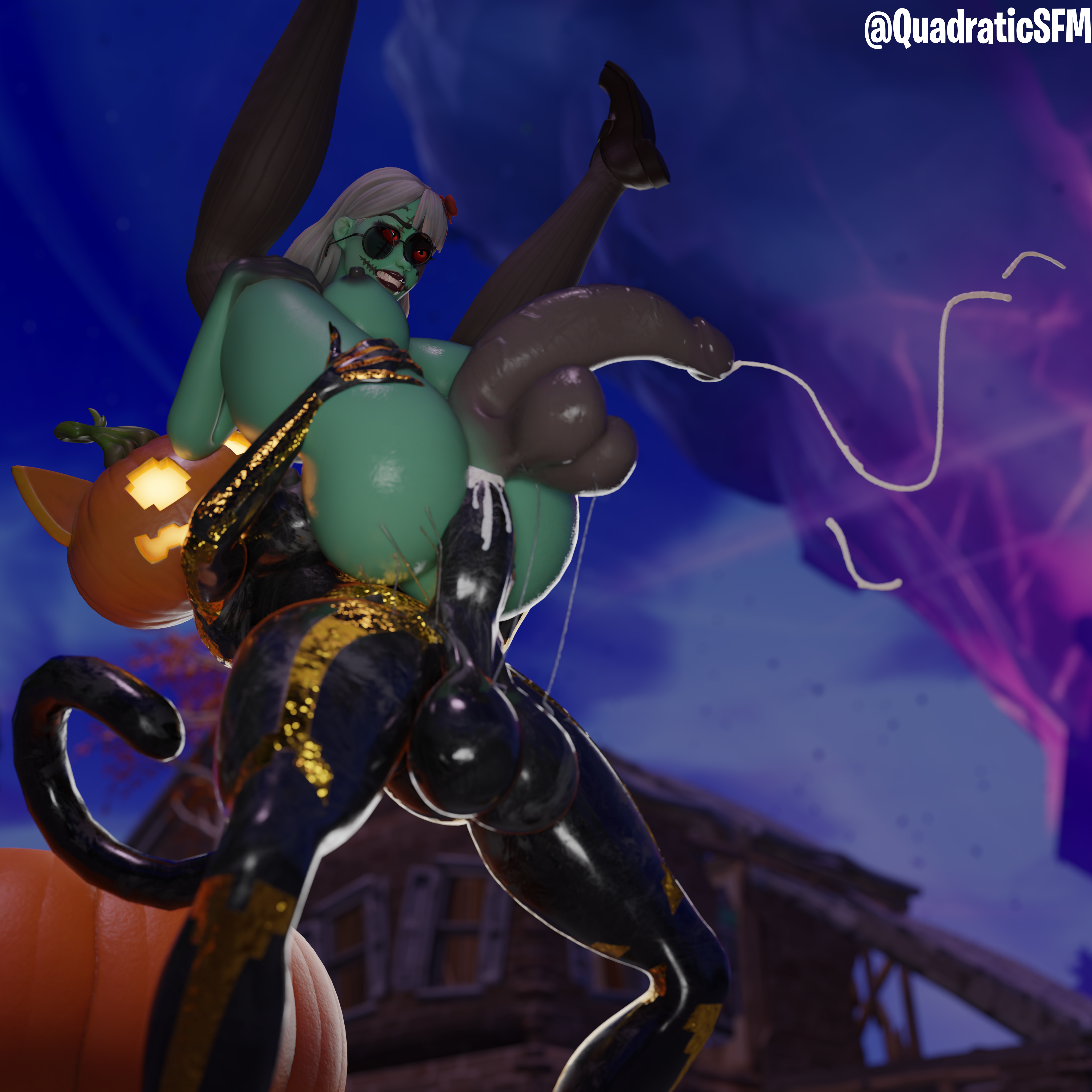 3d, balls, big ass, big balls, big breasts, big butt, big penis, breasts, epic games, female, fortnite, fortnite: battle royale, full nelson, full nelson (legs held), full nelson anal, futa on futa, futanari, green skin, grisabelle, halloween, handsfree ejaculation, intersex, isabelle (fortnite), latex, latex bodysuit, latex suit, leaking cum, lipstick, penis, premature ejaculation, pumpkin, pumpkin head, quadraticsfm, spice (fortnite), stockings, tagme, tail, white hair, white pubic hair, zombie, zombie girl