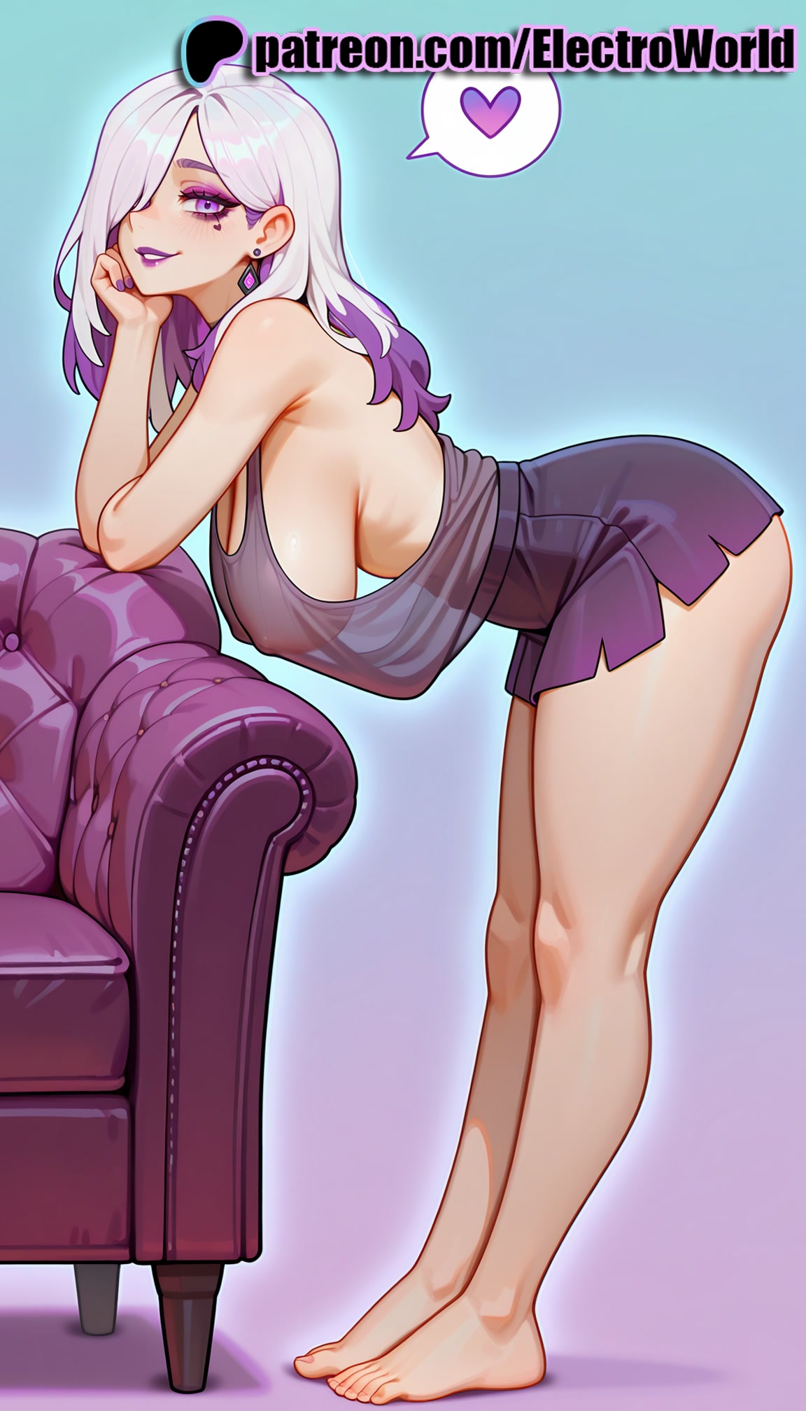 1girls, 2025, ai generated, artist name, barefoot, big breasts, big chest, breasts, bust, busty, chest, dead by daylight, earrings, electroworld, english text, female, hair over one eye, hi res, high quality, high resolution, highres, jewelry, large breasts, patreon, patreon username, sable ward, solo, speech bubble, stable diffusion, watermark