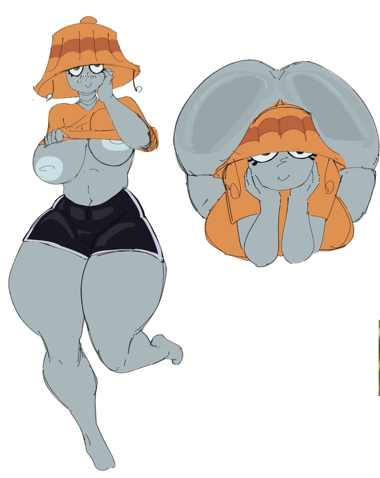 1girls, 2020s, 2025, big ass, big breasts, breasts, cute face, fan art, fanart, female, female only, hoequinox, hot, humanoid, lamp, lampshay, original character, shorts, someone else's oc, tagme, thick thighs, tits out, twitter, voluptuous female