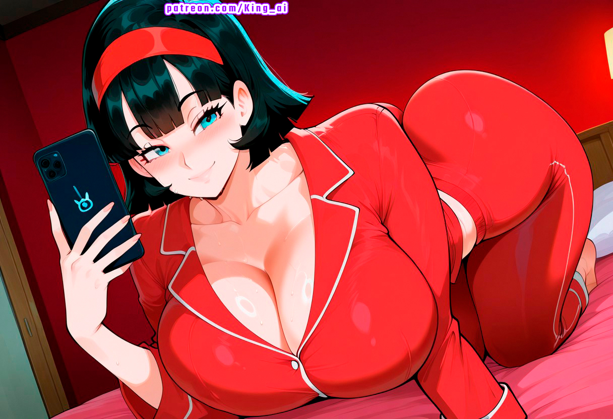 1female, absurd res, ai assisted, ai generated, ass, big ass, big breasts, big butt, big thighs, breasts, dragon ball, dragon ball daima, dragon ball super, dragon ball z, female, high resolution, highres, king ai, large ass, large breasts, large butt, lingerie bra, lingerie only, lingerie panties, massive ass, massive breasts, massive butt, massive thighs, selfie, stable diffusion, thick ass, thick butt, thick legs, thick thighs, thighs, videl, videl (dragon ball super), videl (majin buu saga), videl (short hair)
