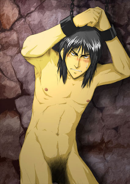 bound_wrists chained itou_kaiji male male_only nude restrained tagme ultimate_survivor_kaiji