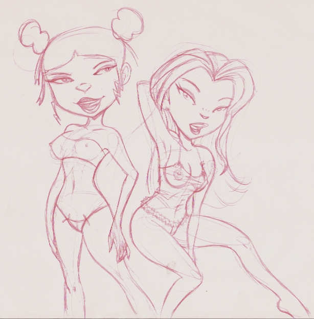 american_dragon:_jake_long crossover disney disney_channel female female_only fluffy_(artist) human juniper_lee multiple_females nipples sketch the_life_and_times_of_juniper_lee trixie_carter