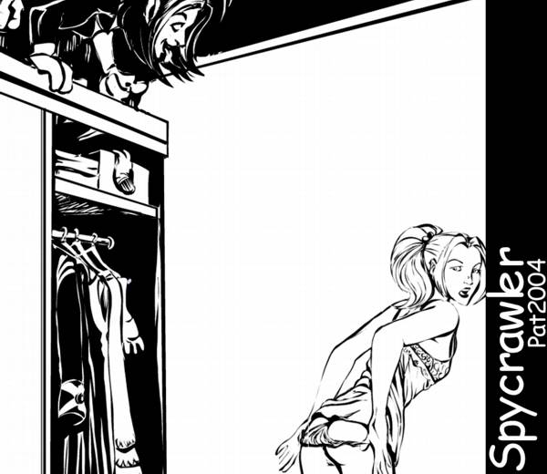 1boy 1girls 2004 black_and_white camisole kitty_pryde kurt_wagner lingerie marvel marvel_comics monochrome nightcrawler pat shadowcat shadowkat_(x-men) straight_hair superhero superheroine tank_top uncensored undressing x-men x-men_evolution