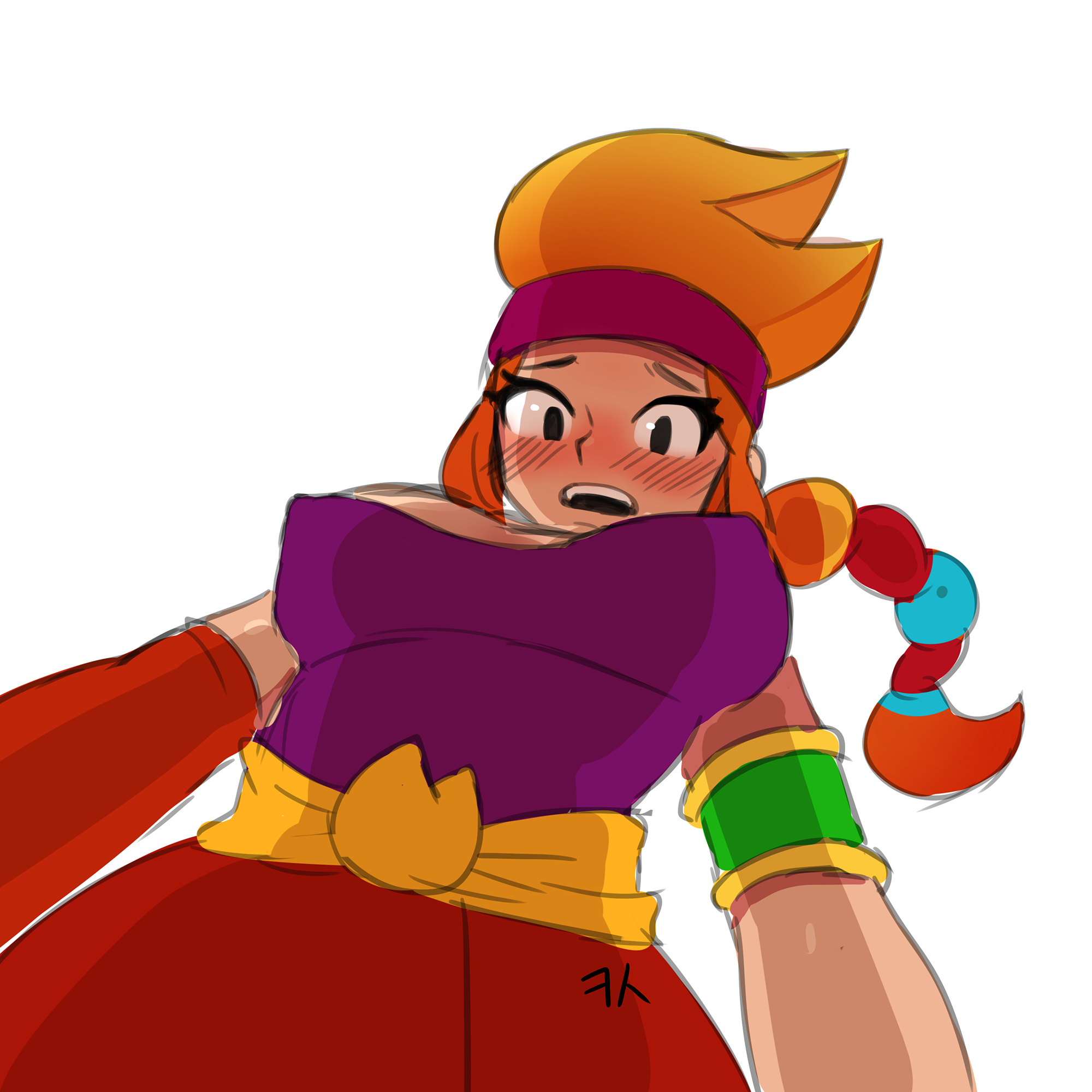 amber (brawl stars), brawl stars, breasts, female, panty ks, solo, solo female