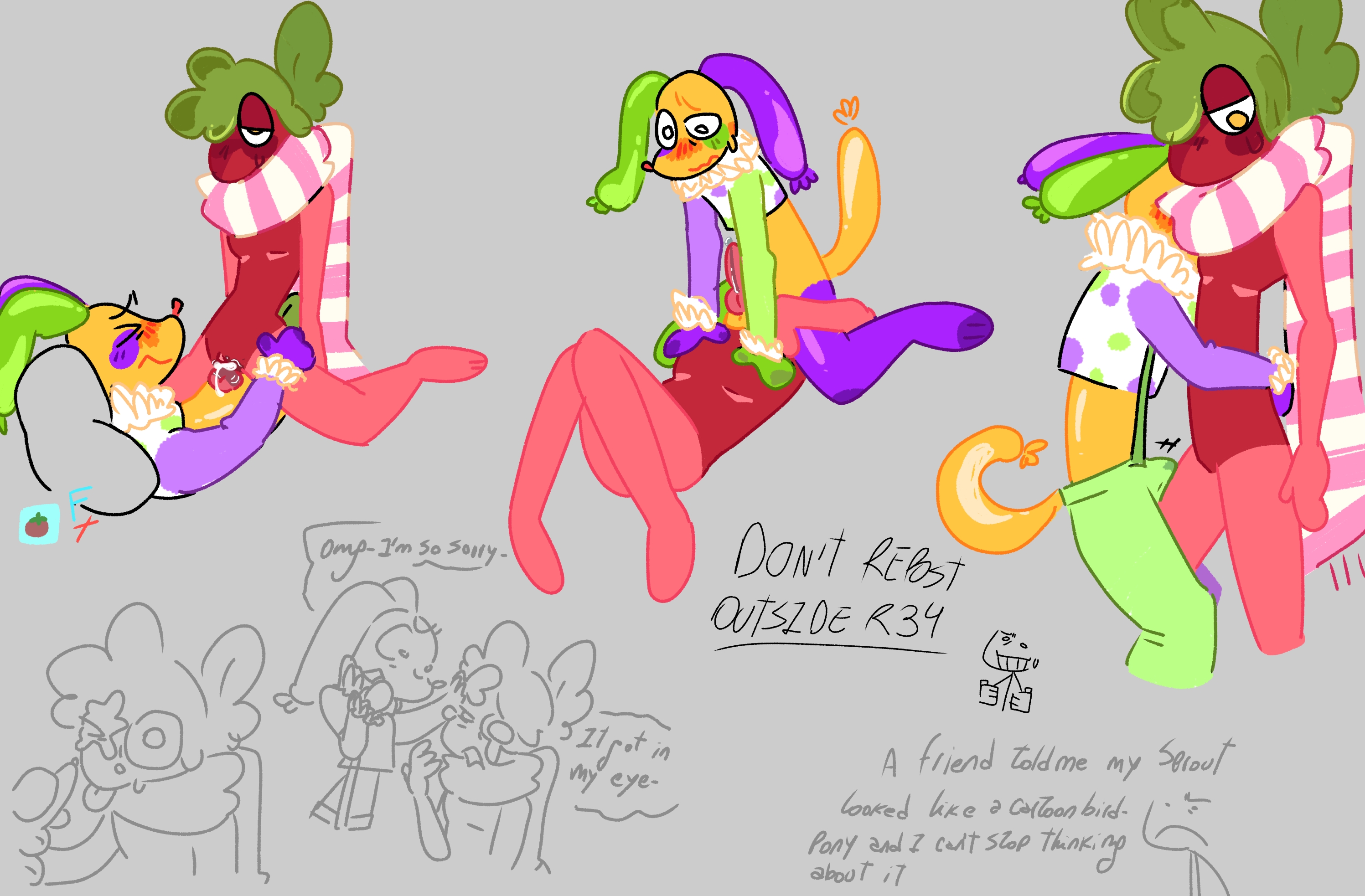 cum in pussy, cuntboy, dandy's world, dry humping, freezingtomato0, intersex, looey (dandy's world), oral, pussy, sprout (dandy's world)