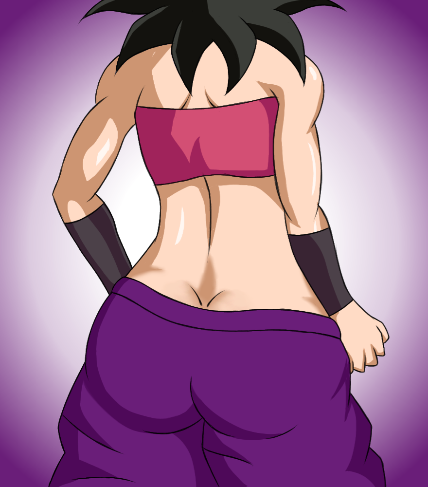 ass ass_focus black_hair caulifla dragon_ball dragon_ball_super saiyan saiyan_girl universe_6 universe_6_girls