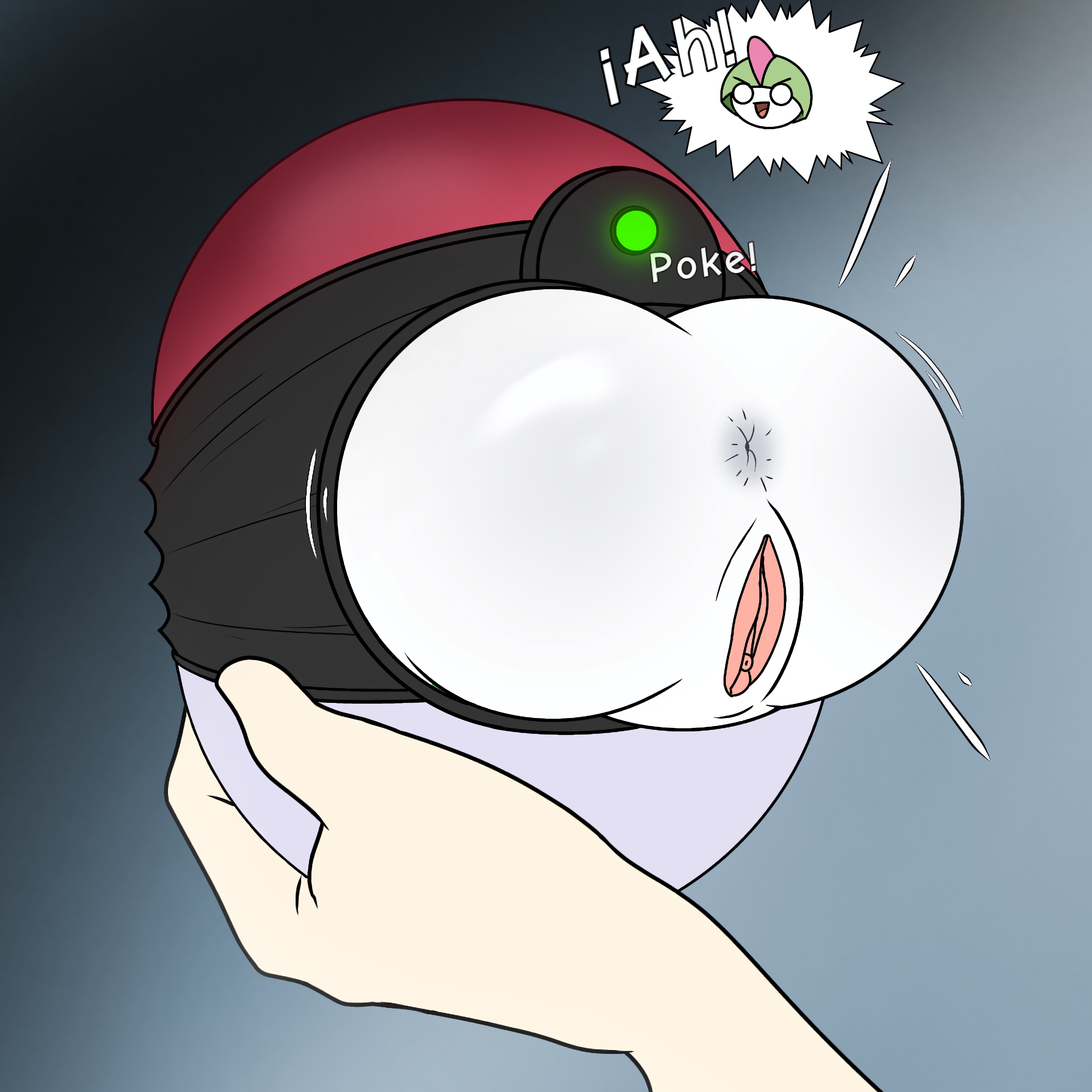 anus, captured by pokeball, caught in pokeball, dibujosymas, female, p.r.o. pokeball, pokeball, pokemon, pussy, ralts
