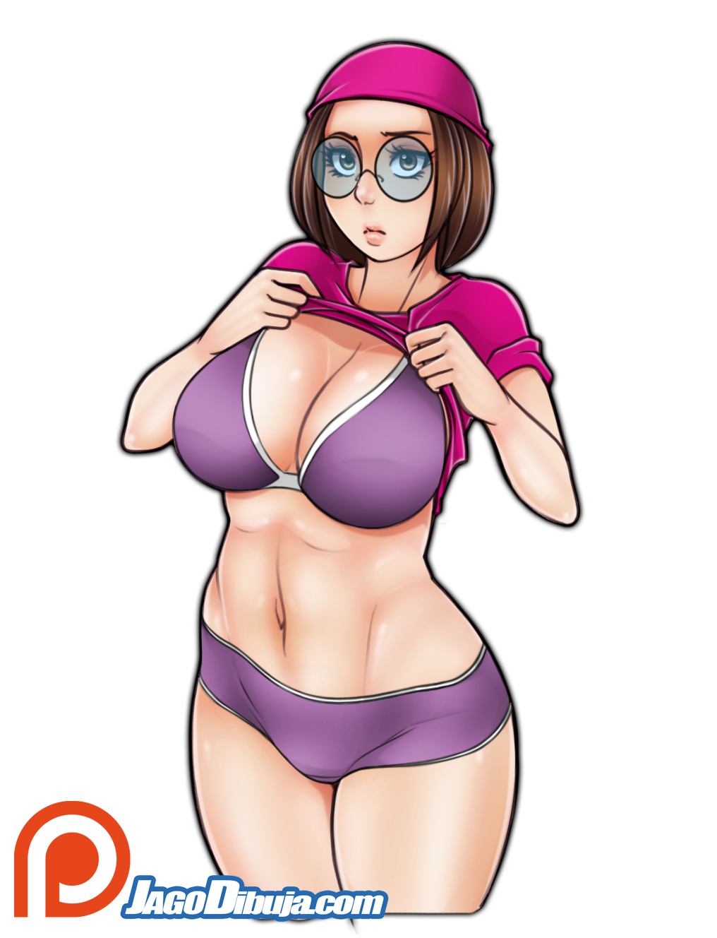 1girls, 2d, big breasts, breasts, family guy, female, female only, human, human female, human only, jago dibuja, meg griffin, panties, solo