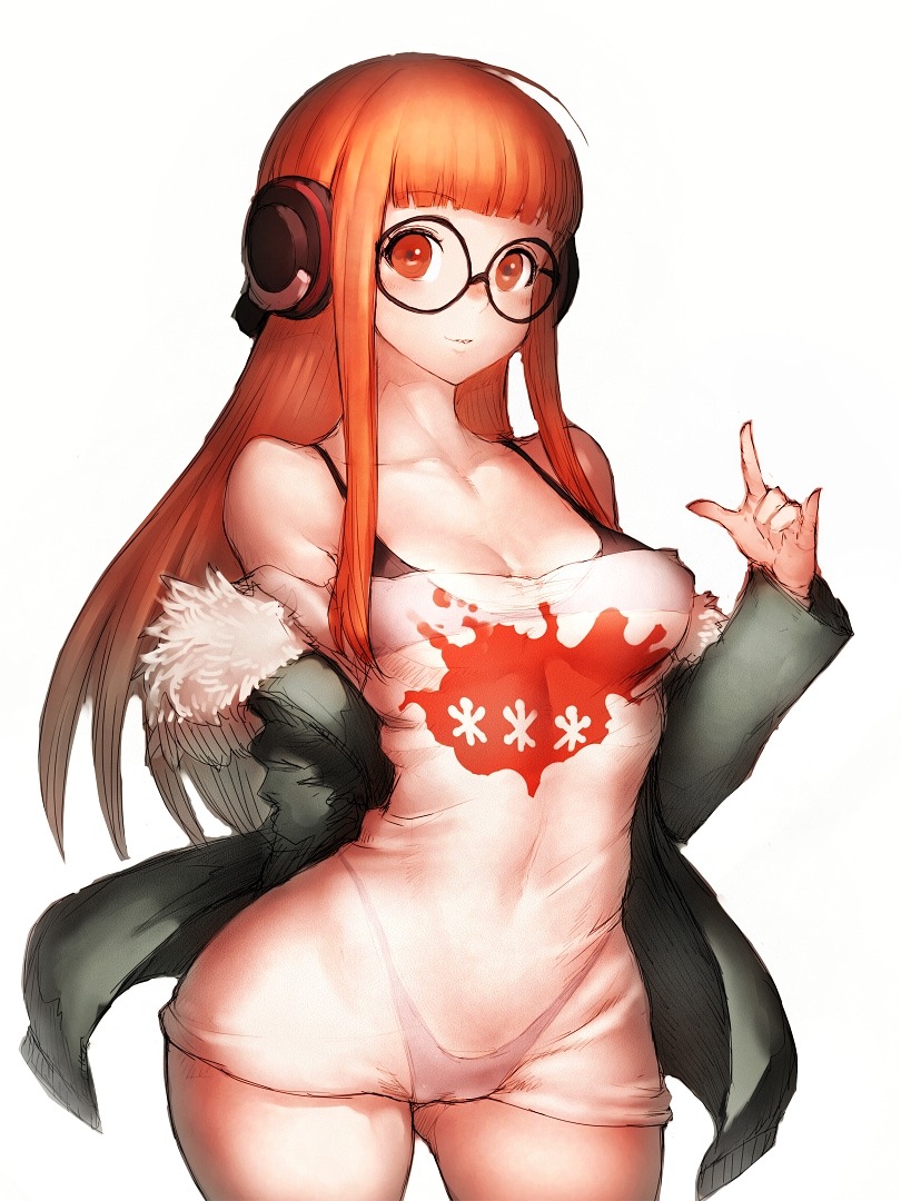 1girls, bikini, breasts, cleavage, clothed, curvy, female, fumio (rsqkr), looking at viewer, medium breasts, persona, persona 5, sakura futaba, see-through, small breasts, solo, swimsuit, teenager, thick thighs, thigh gap, thighs, voluptuous, wide hips