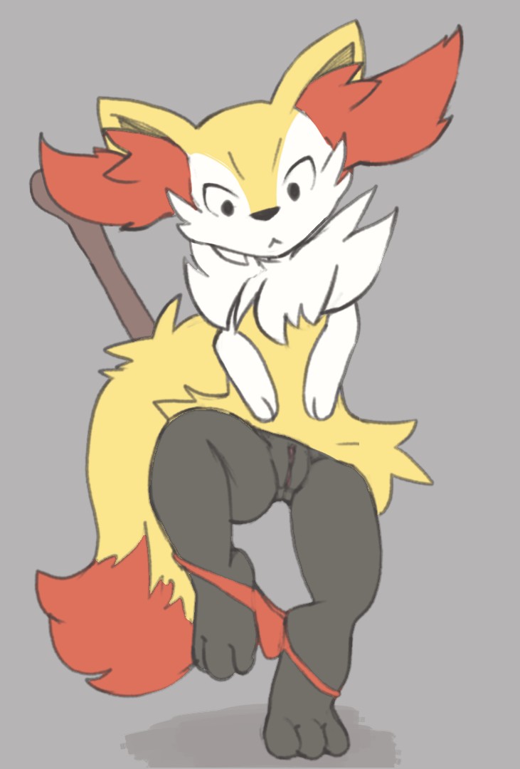 3_toes braixen clothing digital_media_(artwork) female finegan fur nintendo panties paws pokémon_(species) pokemon pokemon_(species) pussy simple_background solo stick toes underwear undressing video_games