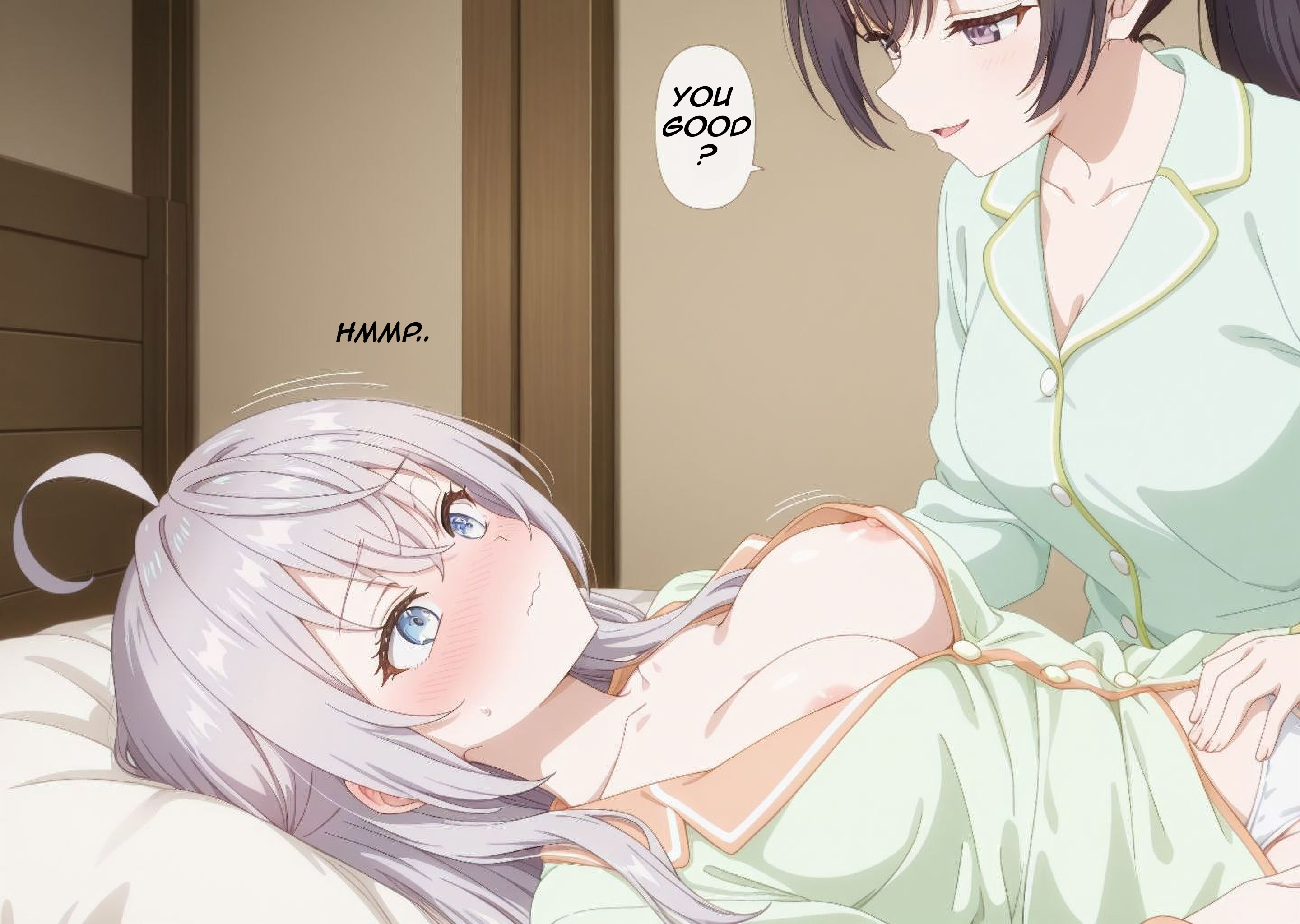 2girls, ai generated, alisa mikhailovna kujou, english text, female, female only, lovehuwu, russian, suou yuki, text, tokidoki bosotto russian de dereru tonari no alya-san, yuri