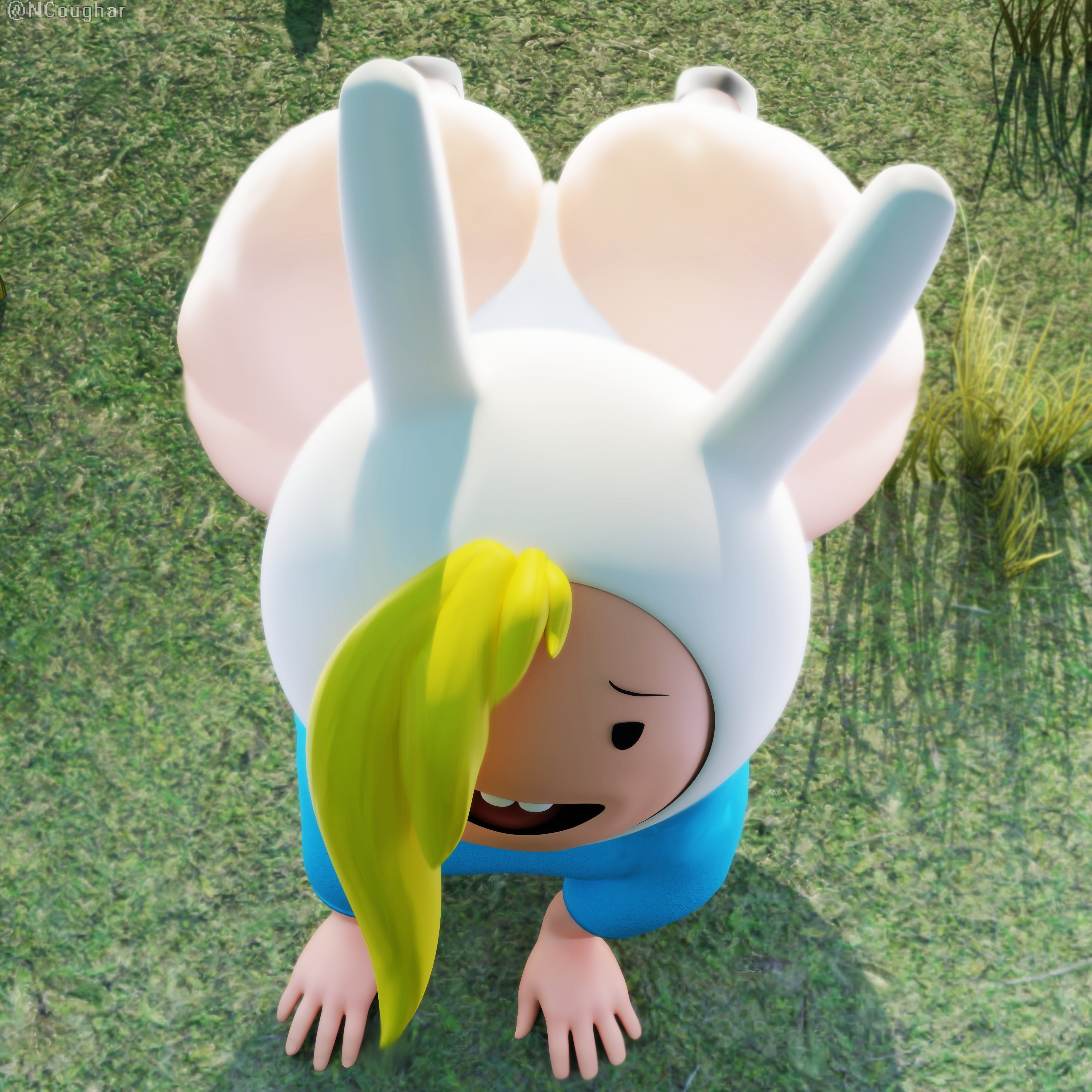 1girls, 3d, adventure time, ass, female, fionna campbell, fionna the human girl, huge ass, jojomingles, ncoughar, tagme