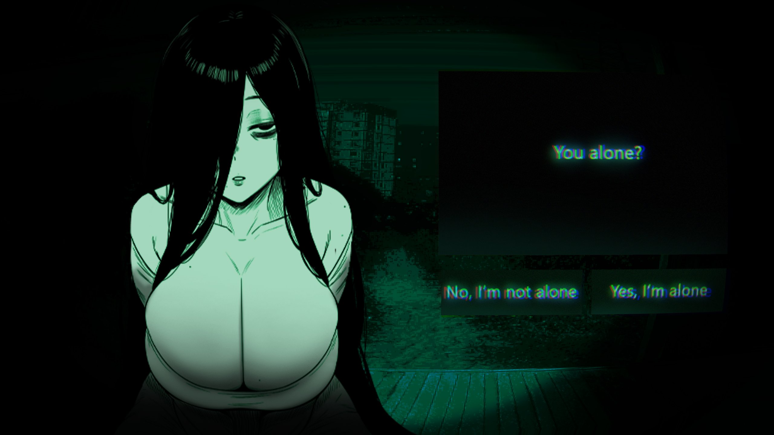 big breasts, breasts, cleavage, crossover, female, huge breasts, lughost, no, i'm not a human, no, i'm not a human (meme), the ring, yamamura sadako