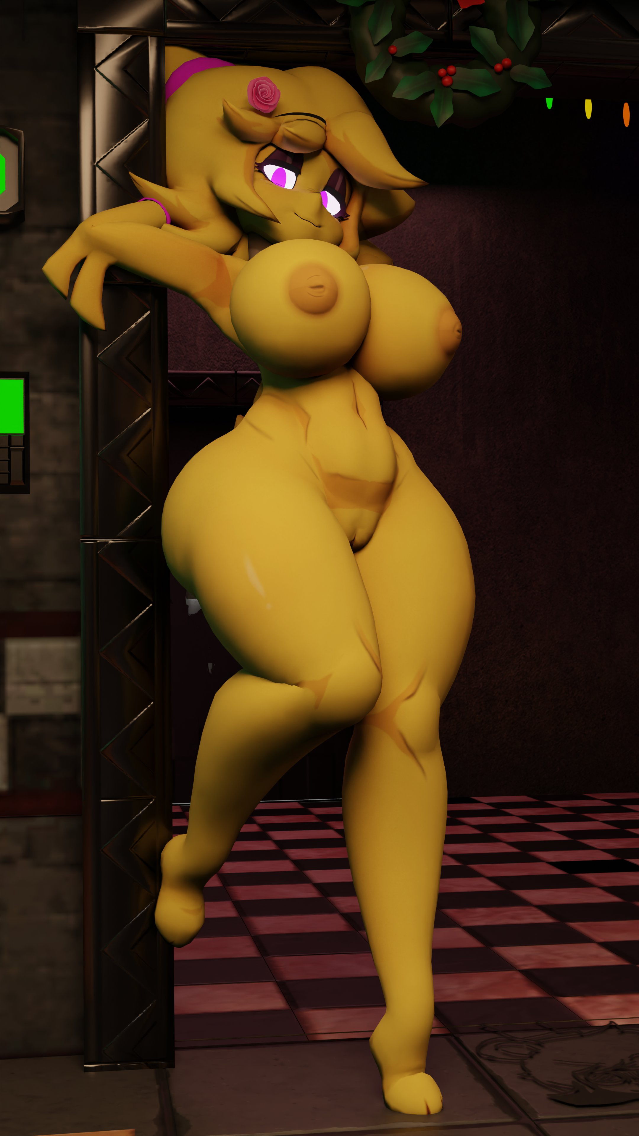1girls, 3d, alternate version available, areolae, barefoot, big breasts, breasts, cally3d, chica (cally3d), chica (fnaf), chiku, chiku (cryptia), clazzey, completely nude, cryptiacurves, fazclaire's nightclub, female, female only, five nights at freddy's, fredina's nightclub, full body, kamikadze, naked, naked female, nipples, nude, nude female, pussy, solo, solo female