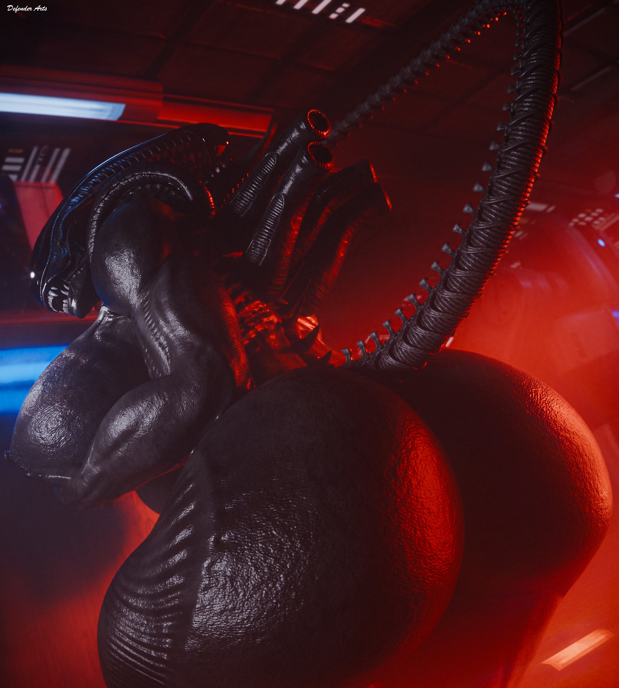 1girls, 3d, alien, alien (franchise), alien girl, big breasts, breasts, breedable hips, defenderarts (artist), fat ass, female, female only, female xenomorph, huge ass, large breasts, mesmerizing ass, solo, solo female, thick ass, thick thighs, xenomorph, xenomorph tail