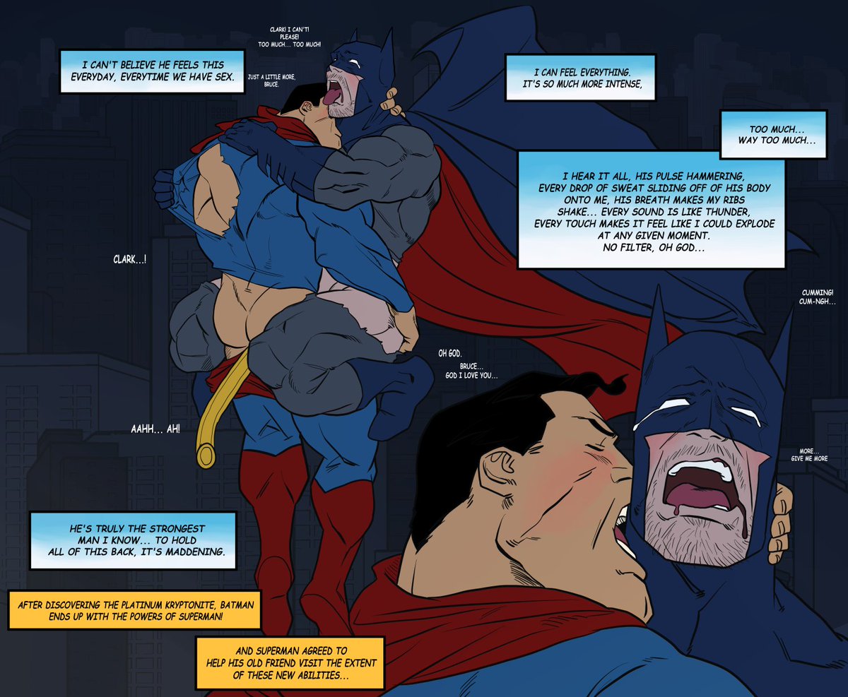 bara, batman, batman (bruce wayne), batman (series), begging, bruce wayne, clark kent, dc, dc comics, gay, gay sex, intimate, looking pleasured, male, male only, mask, masked, masked male, muscular, muscular male, standing sex, superman, superman (clark kent), superman (series), yaoi, zhohuis