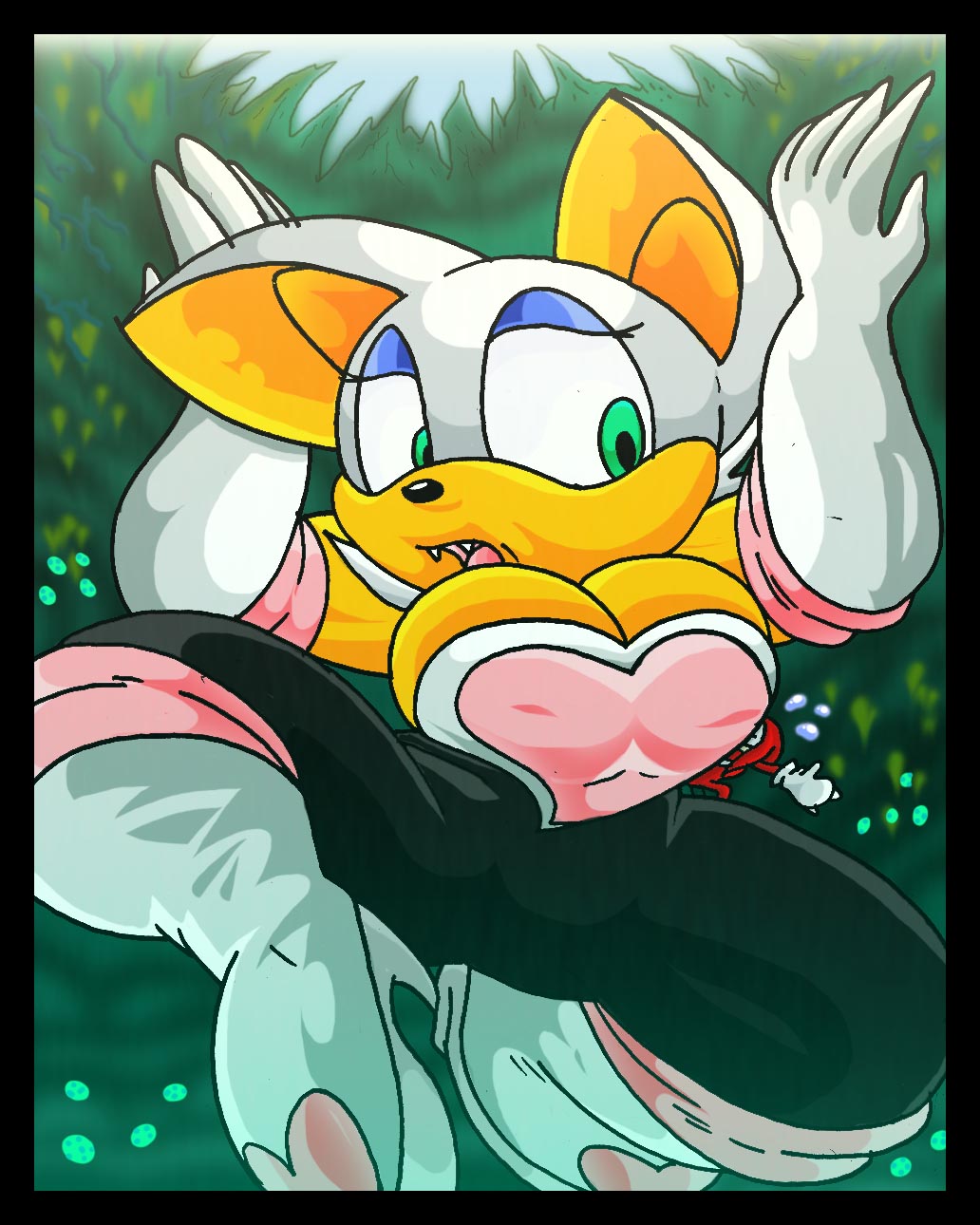 2008 anthro bat big_breasts breasts clothing duo echidna female footwear gloves handwear hi_res high_heels inside knuckles_the_echidna macro male mammal monotreme rouge_the_bat sega shoes simple_background sonic_(series) sonic_the_hedgehog_(series) virus-20