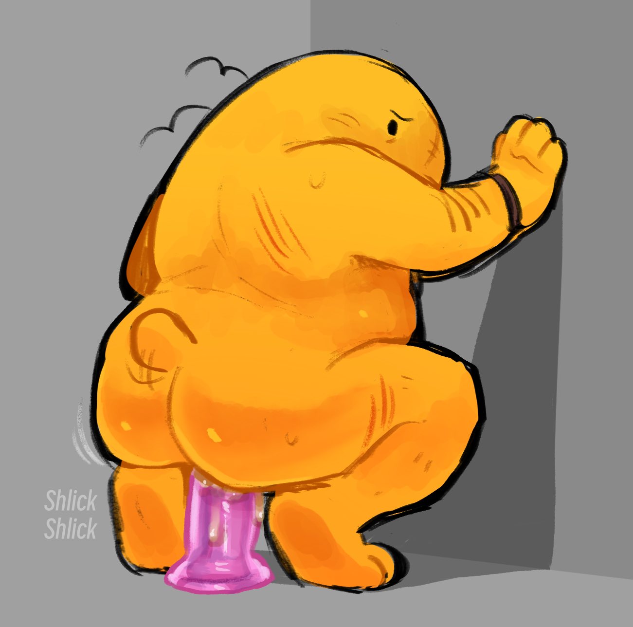 1boy, 2d, ambiguous species, anal insertion, anal masturbation, anthro, arm hair, body hair, charlie (smiling friends), charlie dompler, colored, digital media, dildo, dildo in ass, fat, fat male, full body, hairy arms, jelly dildo, leg hair, male, male only, masturbation, overweight, overweight male, rancid430, riding dildo, scar, scar on face, scar on nose, sex toy, sex toy in ass, sex toy insertion, smiling friends, solo, yellow body, yellow skin