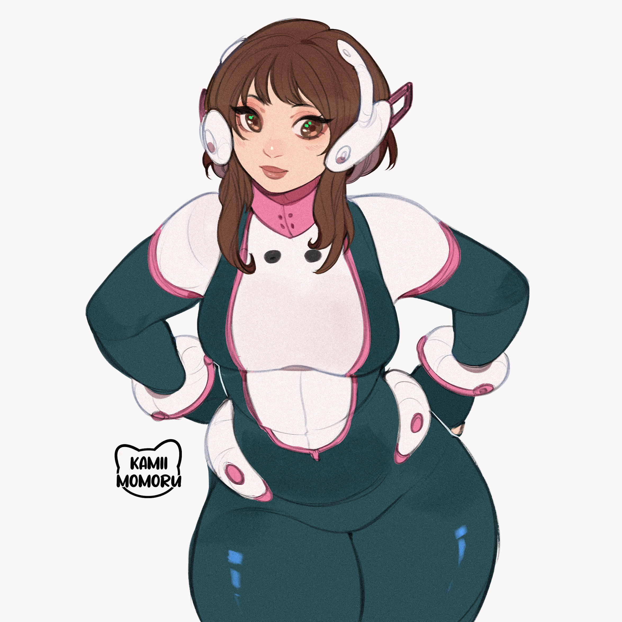 1girls, brown eyes, brown hair, brown-haired female, chubby female, curvy figure, female, hero outfit (mha), hips, kamii momoru, my hero academia, my hero academia (finale), ochako uraraka, ochako uraraka (hero outfit), short hair, thick thighs, uravity