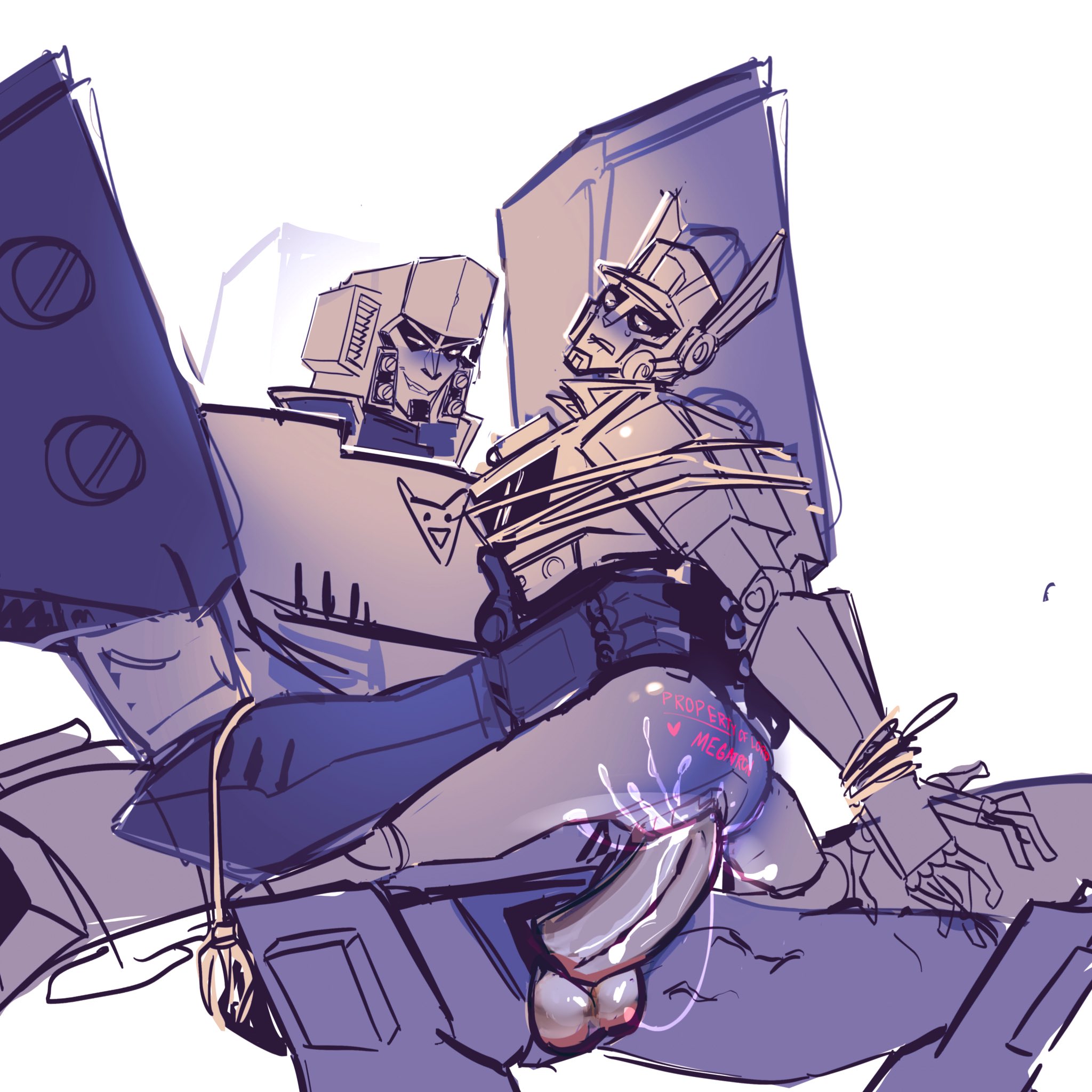 ass, big ass, big butt, big muscles, big penis, branded, cuntboy, intersex, intersex/male, male, megatron, muscles, optimus prime, penis, size difference, transformers, transformers animated