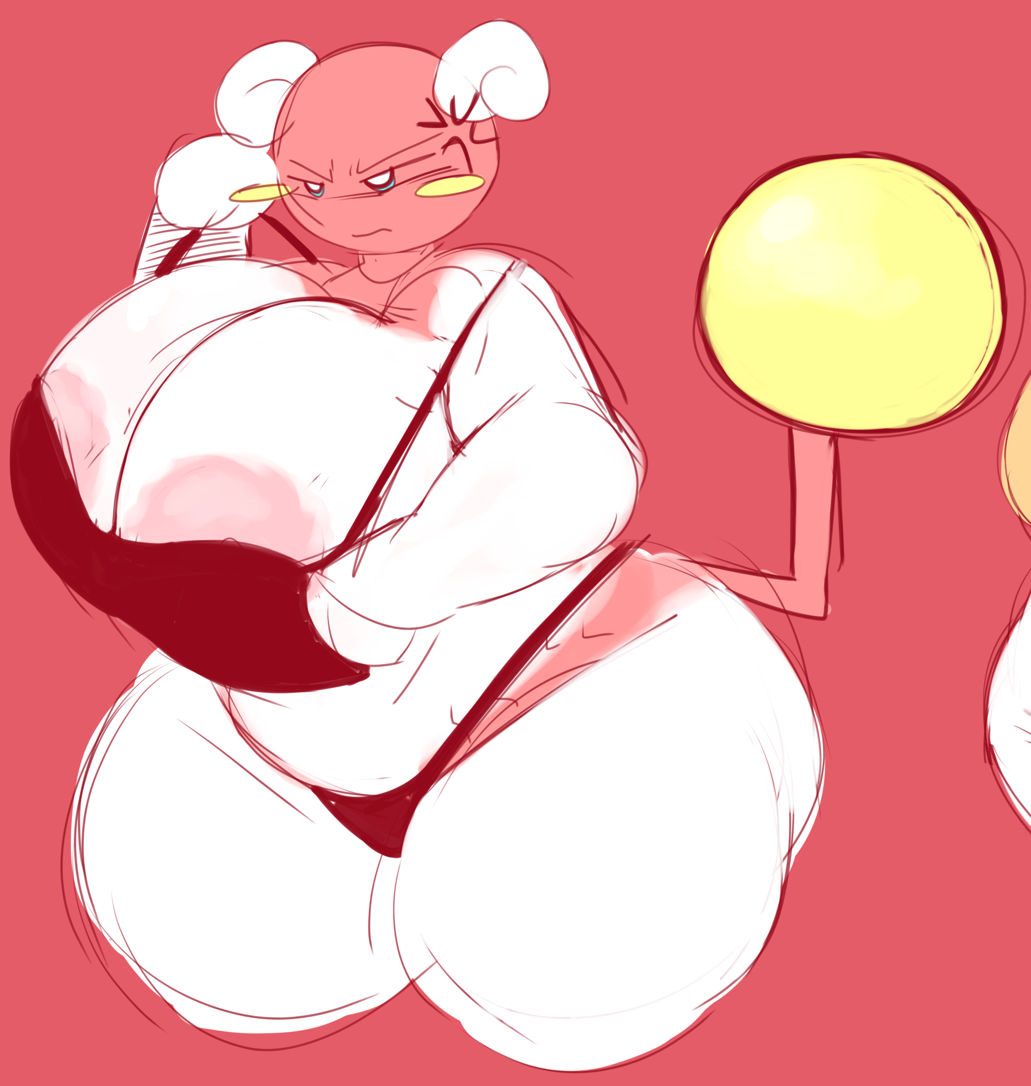 1girls, alternate body type, angry, angry expression, anthro, areola, areola slip, areolae, ass visible through thighs, bbw, belly, big breasts, bra, breasts, child bearing hips, chubby anthro, chubby female, cleavage, cross-popping vein, cyan eyes, digital media (artwork), female, half naked, highres, ineffective clothing, malino species, mature female, newgrounds link, pretty blood, puzz (pretty blood), self upload, shortstack, sitruspuffy, stretch marks, thick thighs, thong, two-tone body, voluptuous, voluptuous female, white horns
