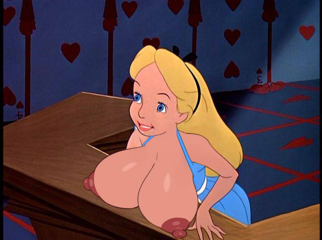 alice_(disney) alice_in_wonderland alice_in_wonderland_(1951_film) alice_liddell bedaxe big_breasts breasts disney edit female huge_breasts nipples screenshot screenshot_edit smile